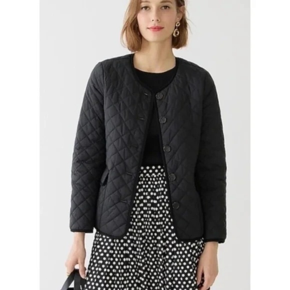 J. Crew Signature Puffer‎ Quilted Lightweight lady jacket in Black Size 14